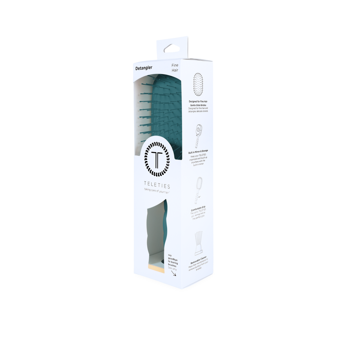 Detangler Hair Brush for Fine Hair - Teal With It