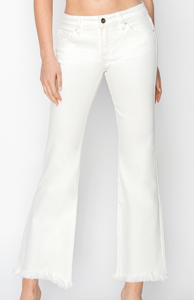 Low-Rise White Jeans