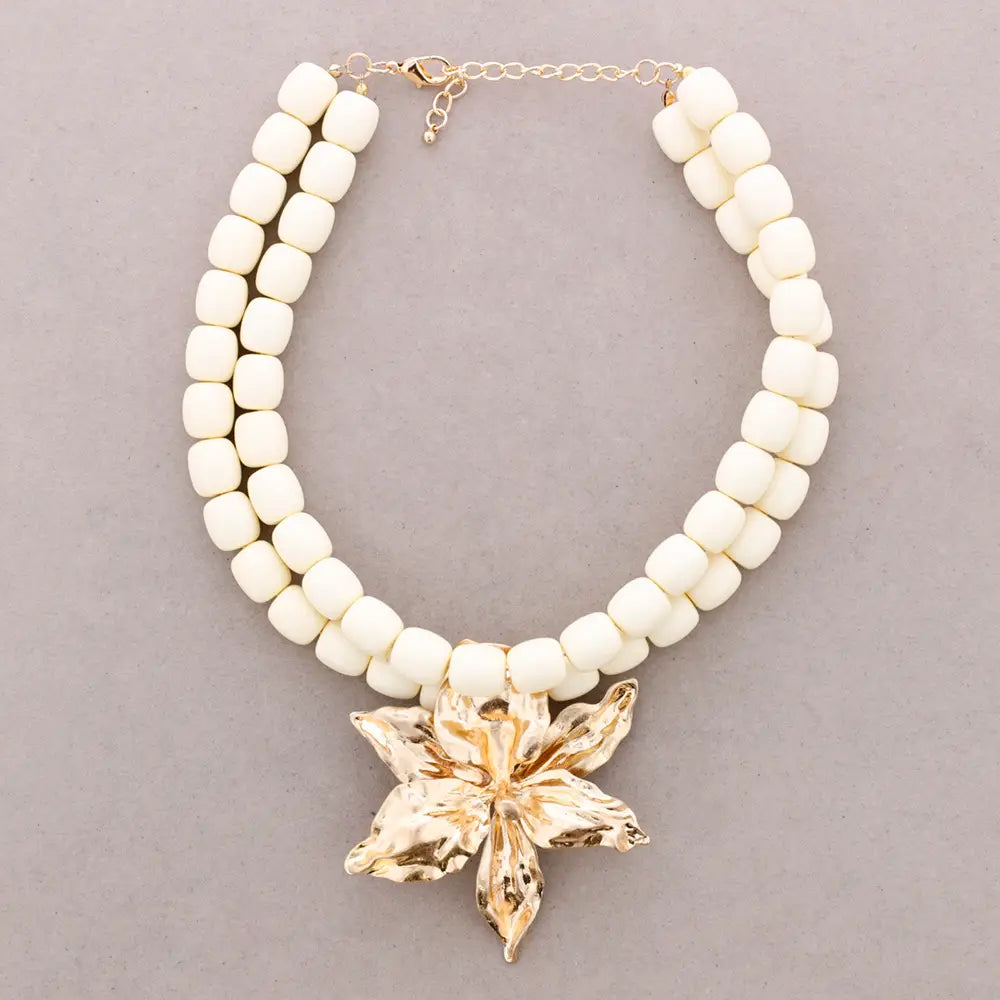 Beaded Flower Necklace