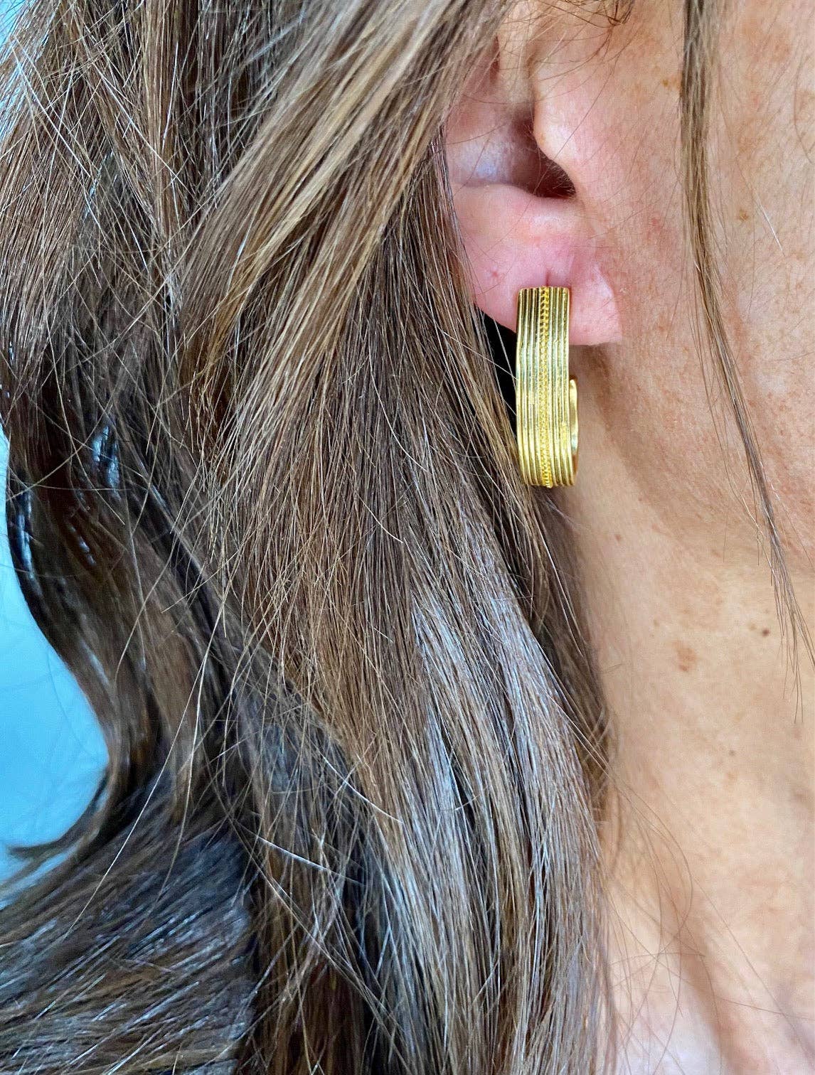 24 kt Gold Pltd Half Hoop Earrings