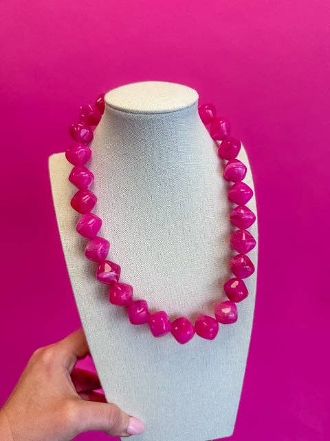 Spring Stone Necklace - Pink