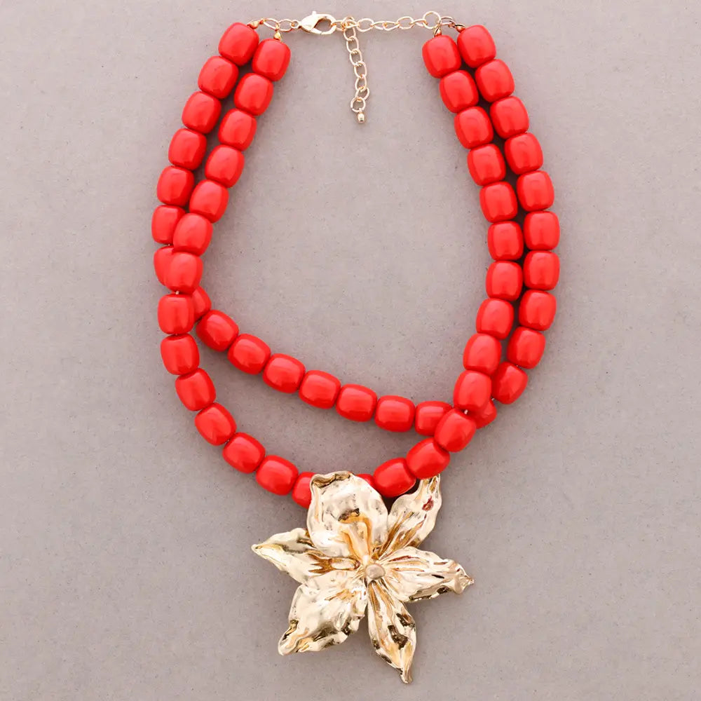 Beaded Flower Necklace