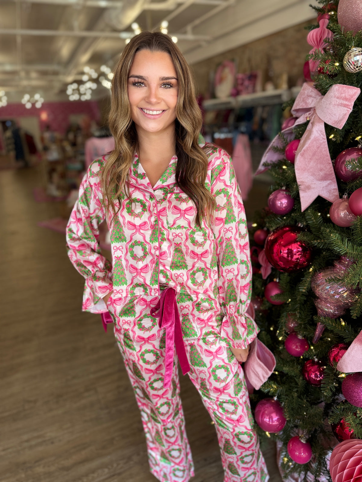 Pink Silk Pajamas