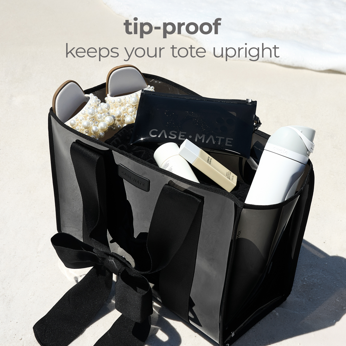 Case-Mate Midnight Black Bow Jelly Tote Bag