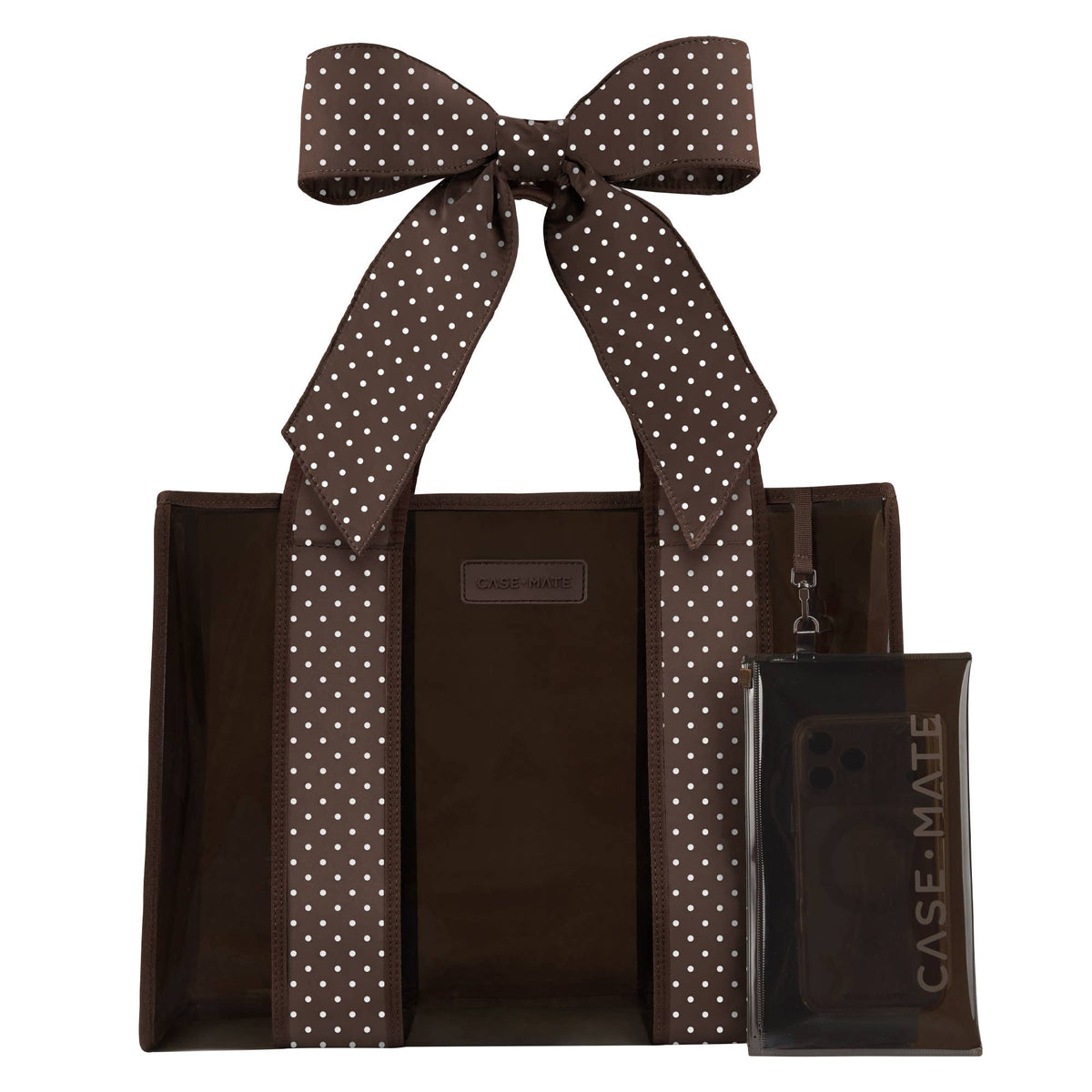 Case-Mate Espresso Polka Dot Bow Jelly Tote Bag