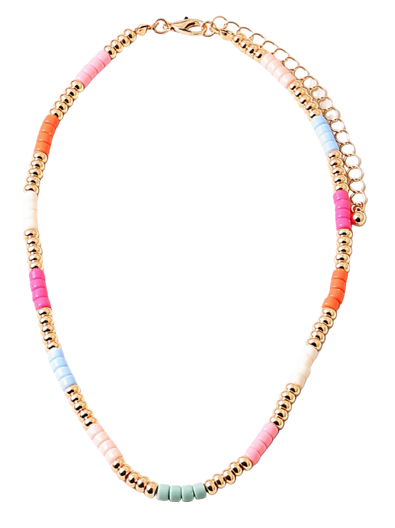 Beaded Mix Bead Necklace - Multi